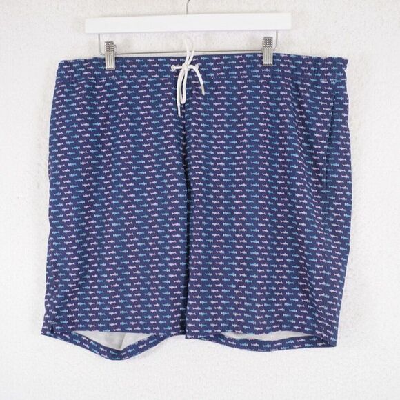 Bonobos Shark Fish Blue Lined Swim Trunks Large 38/9 Mid Rise - Picture 1 of 7